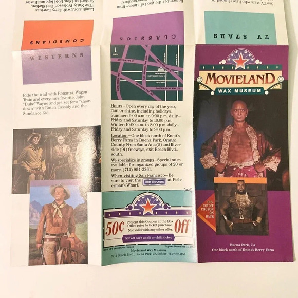 Vintage 1986 Lot of 2 Movieland Wax Museum Buena Park  California Brochure - Picture 11 of 15